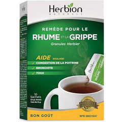 Herbion Naturals Cold & Flu Remedy Herbal Granules, 10 count sachets - Helps Relieve Cough and Chest Congestion