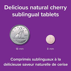 Webber Naturals Vitamin B12 2500 mcg, Quick Dissolve, 110 Tablets, Natural Cherry Flavour, Supports Energy Production and Metabolism, Vegetarian