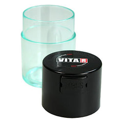 Tightpac America Vitavac-Pocketvac Vacuum Sealed Pill Box and Vitamin Container, 1/2-Ounce, Clear Body/Black Cap