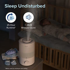 LEVOIT Humidifiers for Bedroom Large Room, 3L Cool Mist Top Fill Oil Diffuser for Baby Nursery and Plants, 360 Degree Nozzle, Quiet Rapid Ultrasonic Humidification for Home Whole House, White