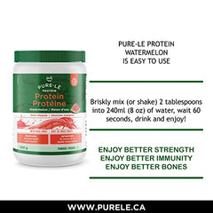 Pure-le Protein Watermelon - Made with Real Watermelons - Great Tasting, Non-Thickening, All Natural, Low Carbohydrate - 100% Grass-Fed Hydrolysed Whey Protein Isolate, Pastured Raised, Hormone Free, Soy Free, GMO Free, Gluten Free