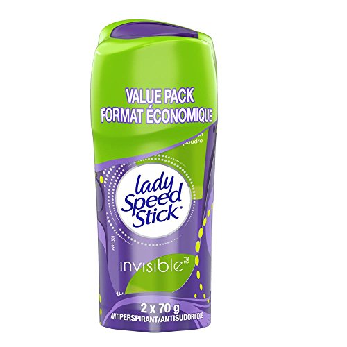 Lady Speed Stick Invisible Solid Antiperspirant, Powder Fresh, 2 x 70g (Twin Pack)