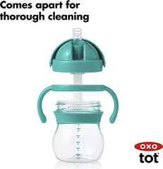 Oxo Tot 1 Transitions Straw Cup With Removable Handles, Teal, 6 Ounce