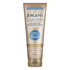 Jergens Natural Glow +Firming Daily Moisturizer & Gradual Sunless Self Tanning Body Lotion for Dry Skin, Fair to Medium Shade (200 mL)