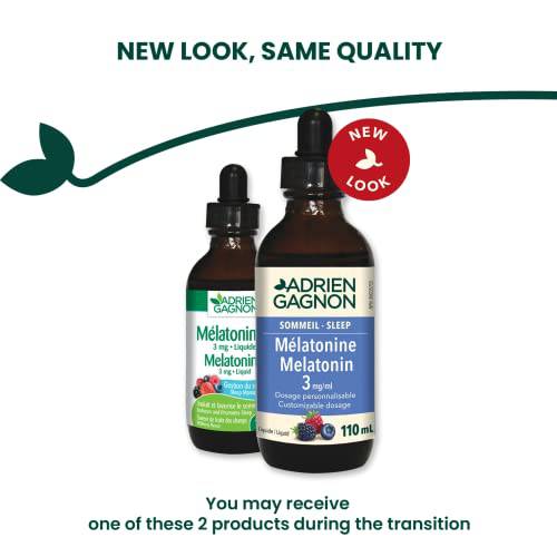 Adrien Gagnon - Liquid Melatonin 3 mg, for Faster and Softer Sleep, Wildberry Flavour, 110 ml