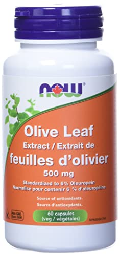 NOW Supplements Olive Leaf Extract 6% 500mg Capsules, 60 Count