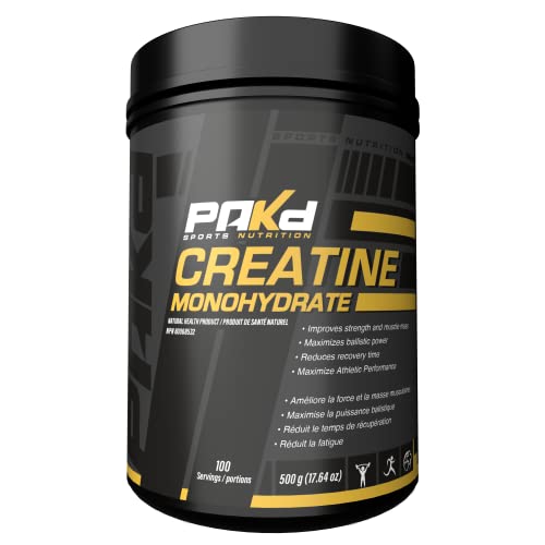 Pakd Nutrition Creatine Monohydrate 500 grams - Gain Strength, Build Muscle & Enhance Performance, Unflavored