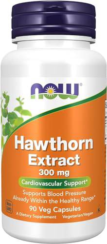 NOW Supplements Hawthorn Extract 300mg Capsules, 90 Count