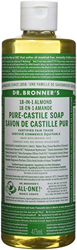 DR. BRONNER's CSAL16 18-in-1 Hemp Almond Pure-Castile Liquid Soap, 16-Ounces