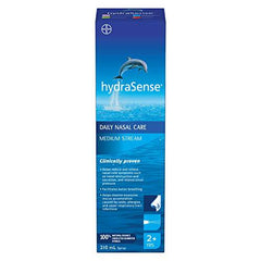 hydraSense Medium Stream Nasal Spray, Daily Nasal Care, Fast Relief of Nasal Congestion, 100% Natural Source Seawater, Preservative-Free, 210 mL