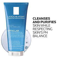 La Roche-Posay Gel Face Cleanser, Effaclar Purifying Foaming Gel Cleanser for Oily Skin and Sensitive Acne-Prone Skin, Alcohol-Free & Soap-Free, 200ml (Packaging may vary)