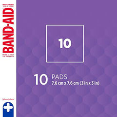 Band Aid gauze pads, medium 10 Count