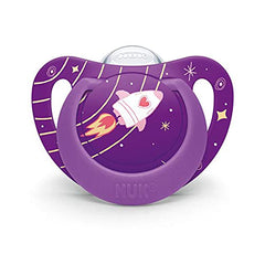 NUK Genius Pacifier, Purple Space, 6-18 Months, 4 Pack