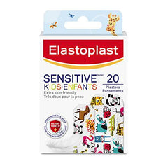 Elastoplast Sensitive Kids Bandages | 20 Strips, 2 sizes | Hypoallergenic | Extra skin-friendly | Soft & Breathable Material | Painless to Remove | Latex Free