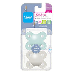 MAM Start Matte Newborn Pacifiers (2 pack, 1 Sterilizing Pacifier Case), Newborn Baby Pacifiers, Best Pacifier for Breastfed Babies, Self Sterilizing Baby Pacifier Case