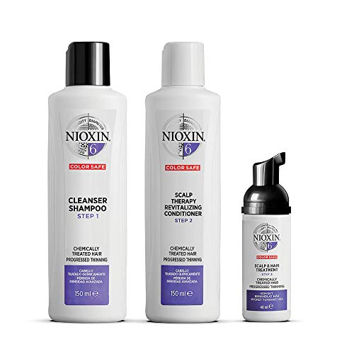 Nioxin Trial Kit System 6, Anti-Thinning Treatment for Bleached & Chemically Treated Hair with Progressed Thinning