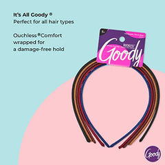 Goody Women's Classics Shoestring Fabric Headband, 5 Count