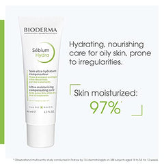 Bioderma - Sébium - Hydra Skincare - Moisturizes, Protects and Rebuilds Skin Barrier - for Oily Skin Prone to Irregularities - 1.33 fl.oz.