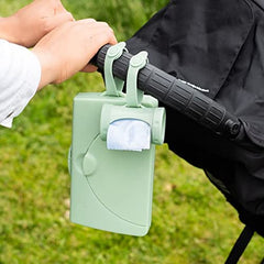 Ubbi Retractable On-the-Go Bag Dispenser for Baby Travel, Diaper Bag Accessory Must Have for Newborns, Helpful Baby Accessory, Sage Green