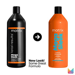 Matrix Conditioner, Mega Sleek Smoothing Conditioner with Shea Butter, Protects Hair Against Humidity, Nourishes Course, Unruly Hair, For All Hair Types, 1000ml (Packaging May Vary)