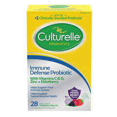 Culturelle Immune Defense, Probiotic + Elderberry, Vitamin C and Zinc, Immune Support for Adults, Mixed Berry Chewables, 28 Count