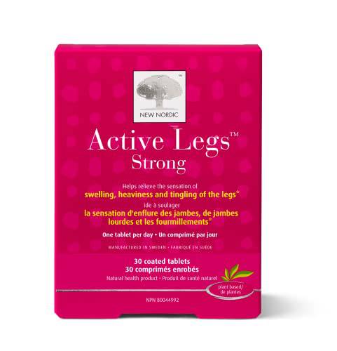 New Nordic Active Legs Strong, Tablets for CVI Heavy Tired Legs, Maritime Pine Bark and Grape Seed, 30 Count (Pack of 1)