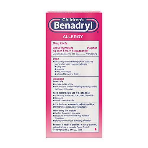 Children's Benadryl Allergy Liquid, 8 Fl. Oz