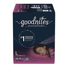 Huggies Goodnites Girls  Bedwetting Night Time Underwear, Goodnites, XL (95-140+ lb.), 28 Ct