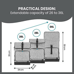 Babymoov Sancy Diaper Bag Backpack Unisex Back Pack with Heavy Duty Roll-Top Closure, Large Insulated Compartment, Changing Pad and Accessories, Grey