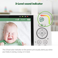 LeapFrog LF915HD Video Baby Monitor with 5” 720p HD LCD Display, 360° Pan & Tilt with 8X Zoom Camera, Color Night Vision, Night Light, Two-Way Intercom, Smart Sensors