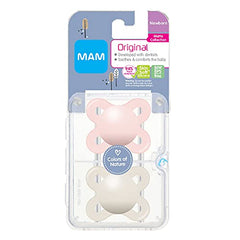 MAM Start Matte Newborn Pacifiers (2 pack, 1 Sterilizing Pacifier Case), Newborn Baby Girl Pacifiers, Best Pacifier for Breastfed Babies, Self Sterilizing Baby Pacifier Case