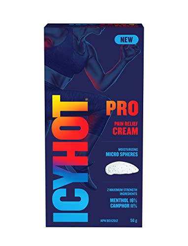 Icy Hot Pro Pain Relief Cream 56g Tube, Fast Acting, Temporarily Relieves Minor Aches and Pains of Muscles and Joints Associated with Arthritis, Simple Backache, Strains & Sprains, Menthol & Camphor