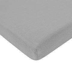 American Baby Company 100% Natural Cotton Value Jersey Knit Fitted Portable/Mini-Crib Sheet, Gray Stars/zigzag/ Gray, 24" x 38" x 5", Soft Breathable, for Boys and Girls, Pack of 3