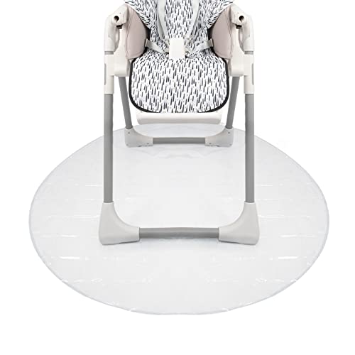 Nuby High Chair Waterproof Floor Mat - 50" Clear Circle Kitchen Mat - Protects Floor from Spills and Messes