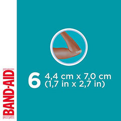 Band-Aid Hydrocolloid Bandages Large, Waterproof Adhesive Blister Cushions, Hydro Seal, 6 Bandages