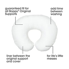 Boppy Nursing Pillow Liner, White, for Between The Boppy Pillow and Nursing Pillow Cover, Machine Washable and Wipeable, Extend Time Between Washes, Liner Only, Nursing Support Pillow Sold Separately