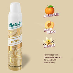 Batiste Blonde Dry Shampoo, For Blonde Hair, Refresh Hair and Absorb Oil Between Washes, Waterless Shampoo for Added Hair Texture and Body, 200-ml