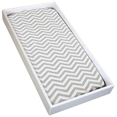 Kushies Changing Pad Cover for 1" pad, 100% breathable cotton, Made in Canada, Grey Chevron