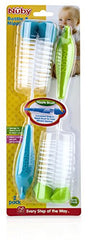 Nuby 2-Pack Bottle and Nipple Brush with Sponge Tip, Colors May Vary