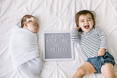 Pearhead 10" x 10" Gray Felt Letterboard Set, Includes 292 White Letters, Perfect Message Board for Home or Rustic Nursery, or use for Baby Announcement