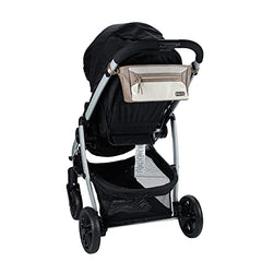 Itzy Ritzy Adjustable Stroller Caddy – Stroller Organizer Featuring Two Built-in Pockets, Front Zippered Pocket and Adjustable Straps to Fit Nearly Any Stroller, Vanilla Latte, CAD7000