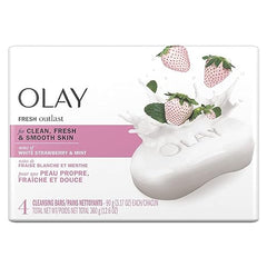 Olay Fresh Outlast Cooling White Strawberry & Mint Beauty Bar 90g, 4 Count