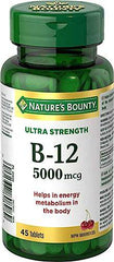 Nature's Bounty Ultra Vitamin B12 Supplement, Helps Maintain Good Health, 5000 Mcg, 45 Tablets