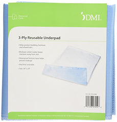 DMI Waterproof Furniture and Bed Protector Pad, 3 Ply, Reuseable, 34 x 24, Blue