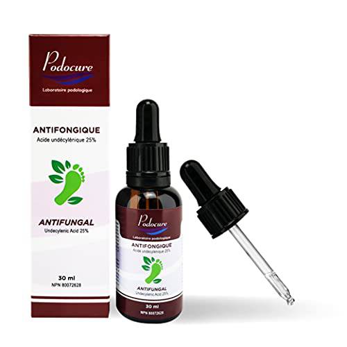 Podocure Anti-fungal Solution | With Undecylenic Acid 25% | 30ml | Finger and Toe Fungus Treatment, Nail and Athlete Repair Solution, Treats Onychomycosis, Treats Fungal Infections | 100% Natural | Podiatric Laboratory in CANADA | (PACK OF 1)