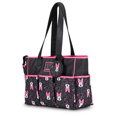 Disney Unisex Baby Multi Piece Tote Diaper Bag, Minnie-Toss Print, Mouse