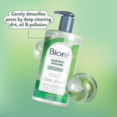 Bioré Clean Detox Gentle Cleanser, for Normal to Combination Skin, 200mL, Clear