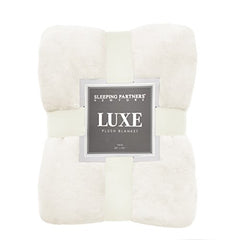 Sleeping Partners Luxe Solid Plush Blanket, Queen, Cream