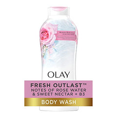 Olay Fresh Outlast Rose Water & Sweet Nectar Body Wash, 654 mL