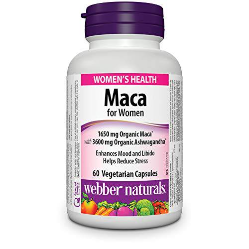 Maca for Women 1650 mg Organic Maca with 3600 mg Organic Ashwagandha